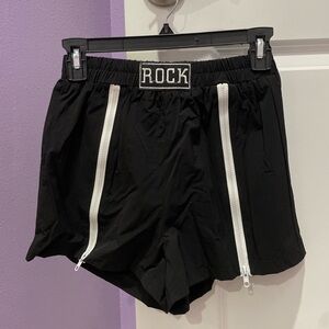 black shorts with white zippers - XS